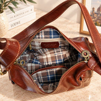 Benedetta Hand-Dyed Italian Leather Hobo Bag - Leather Italiano