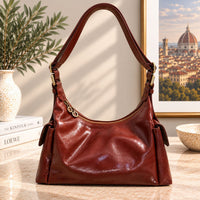 Benedetta Hand-Dyed Italian Leather Hobo Bag - Leather Italiano