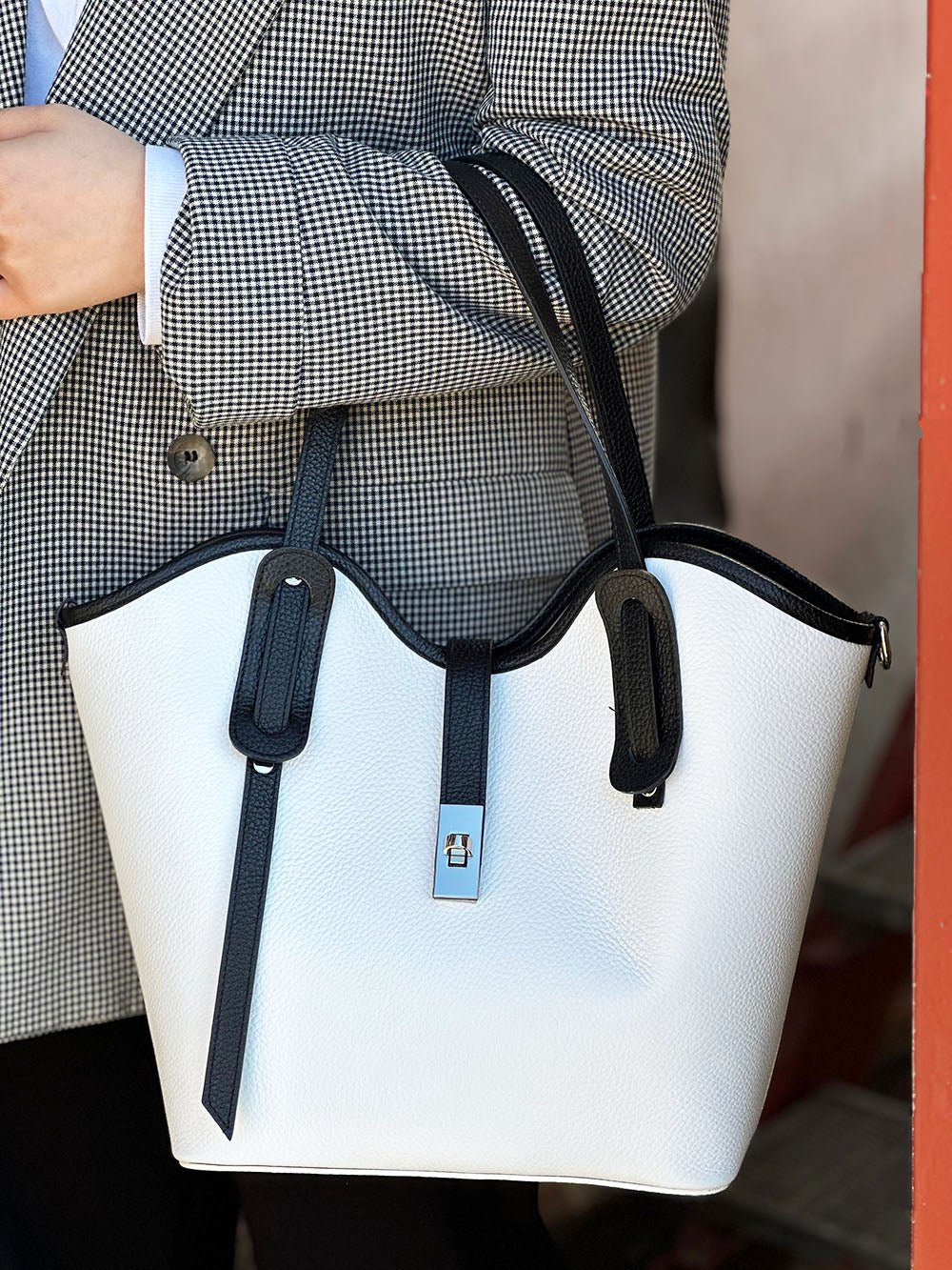 Bianca Leather Tote Bag - Leather Italiano
