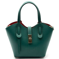 Bianca Small Italian Pebbled Leather Crossbody Tote Bag - Leather Italiano
