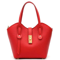 Bianca Small Italian Pebbled Leather Crossbody Tote Bag - Leather Italiano