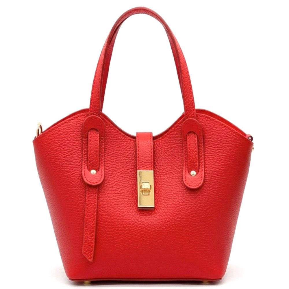Bianca Small Italian Pebbled Leather Crossbody Tote Bag - Leather Italiano