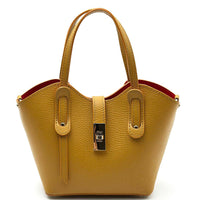 Bianca Small Italian Pebbled Leather Crossbody Tote Bag - Leather Italiano