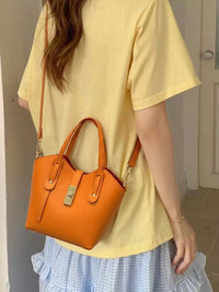 Bianca Small Italian Pebbled Leather Crossbody Tote Bag - Leather Italiano
