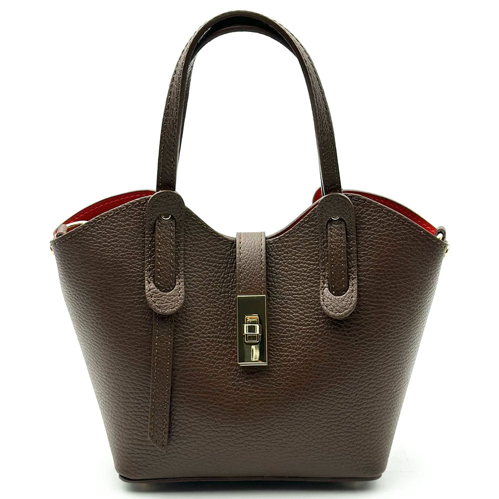 Bianca Small Italian Pebbled Leather Crossbody Tote Bag - Leather Italiano