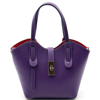 Bianca Small Italian Pebbled Leather Crossbody Tote Bag - Leather Italiano