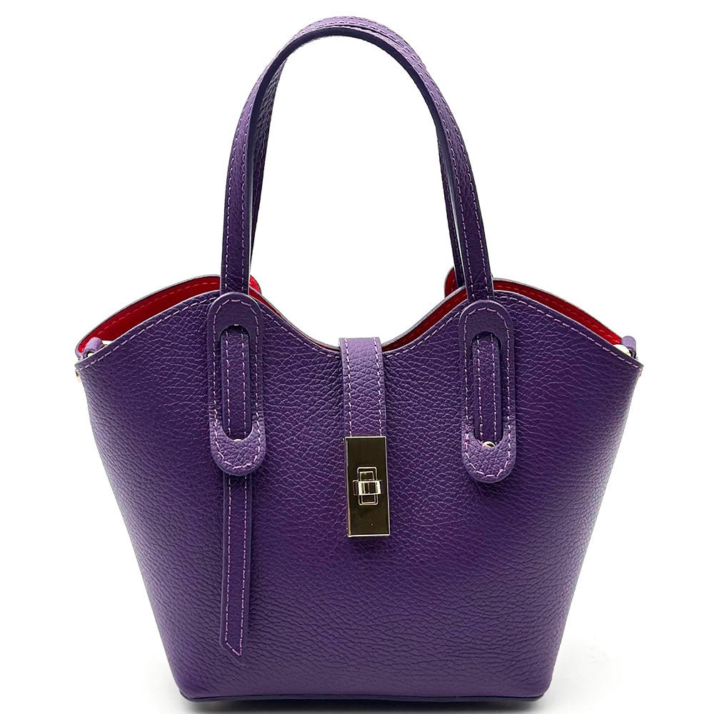 Bianca Small Italian Pebbled Leather Crossbody Tote Bag - Leather Italiano