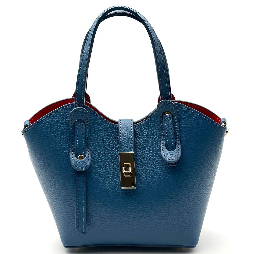 Bianca Small Italian Pebbled Leather Crossbody Tote Bag - Leather Italiano