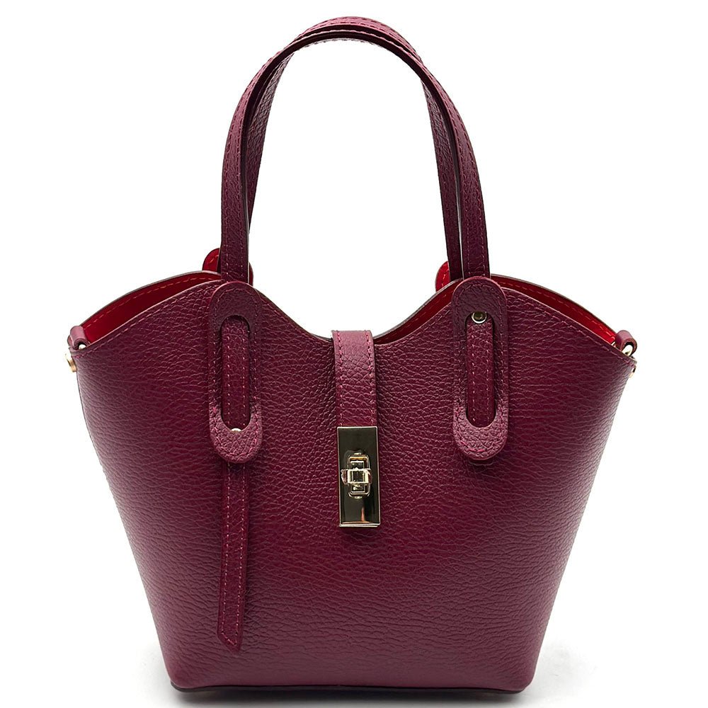 Bianca Small Italian Pebbled Leather Crossbody Tote Bag - Leather Italiano