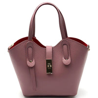Bianca Small Italian Pebbled Leather Crossbody Tote Bag - Leather Italiano