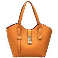 Bianca Small Italian Pebbled Leather Crossbody Tote Bag - Leather Italiano