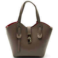 Bianca Small Italian Pebbled Leather Crossbody Tote Bag - Leather Italiano