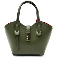 Bianca Small Italian Pebbled Leather Crossbody Tote Bag - Leather Italiano