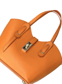 Bianca Small Italian Pebbled Leather Crossbody Tote Bag - Leather Italiano