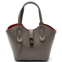 Bianca Small Italian Pebbled Leather Crossbody Tote Bag - Leather Italiano