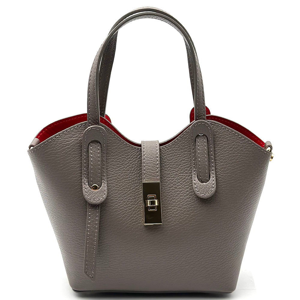 Bianca Small Italian Pebbled Leather Crossbody Tote Bag - Leather Italiano