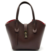 Bianca Small Italian Pebbled Leather Crossbody Tote Bag - Leather Italiano