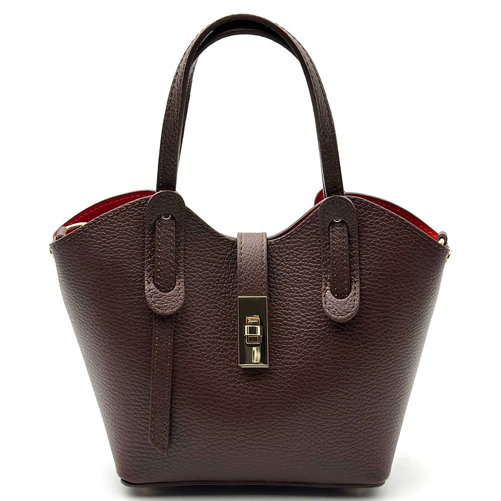 Bianca Small Italian Pebbled Leather Crossbody Tote Bag - Leather Italiano
