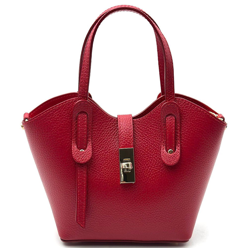 Bianca Small Italian Pebbled Leather Crossbody Tote Bag - Leather Italiano