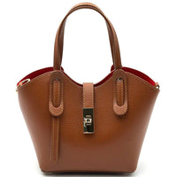 Bianca Small Italian Pebbled Leather Crossbody Tote Bag - Leather Italiano