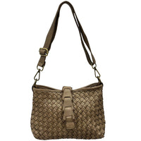 Brinella Woven Washed Cow Leather Crossbody Bag - Leather Italiano