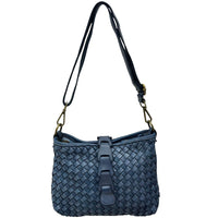 Brinella Woven Washed Cow Leather Crossbody Bag - Leather Italiano