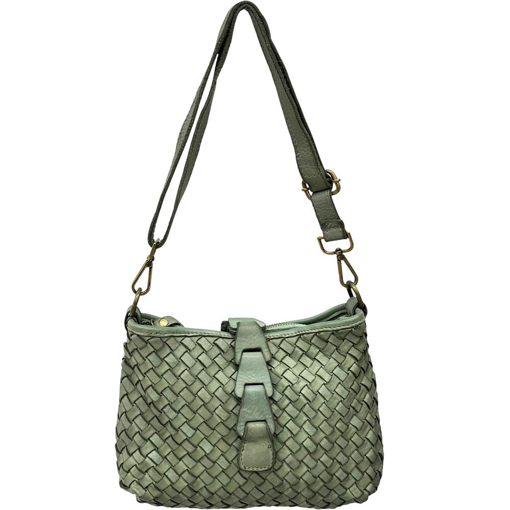 Brinella Woven Washed Cow Leather Crossbody Bag - Leather Italiano