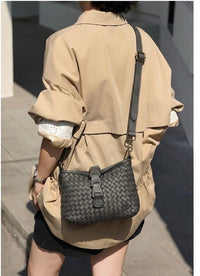 Brinella Woven Washed Cow Leather Crossbody Bag - Leather Italiano