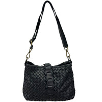 Brinella Woven Washed Cow Leather Crossbody Bag - Leather Italiano