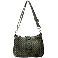 Brinella Woven Washed Cow Leather Crossbody Bag - Leather Italiano