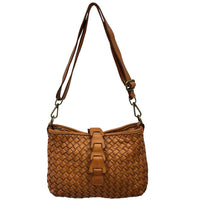 Brinella Woven Washed Cow Leather Crossbody Bag - Leather Italiano