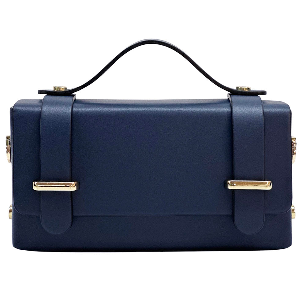 Bruna Mini Structured Leather Handbag - Leather Italiano