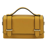 Bruna Mini Structured Leather Handbag - Leather Italiano