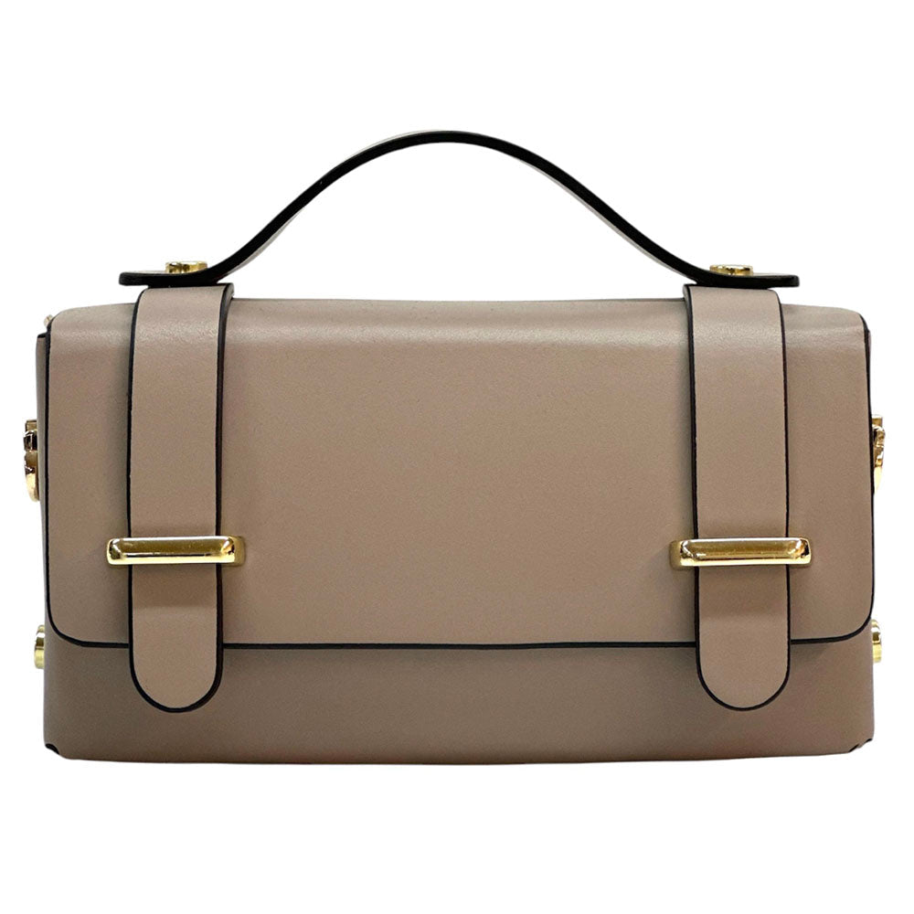Bruna Mini Structured Leather Handbag - Leather Italiano