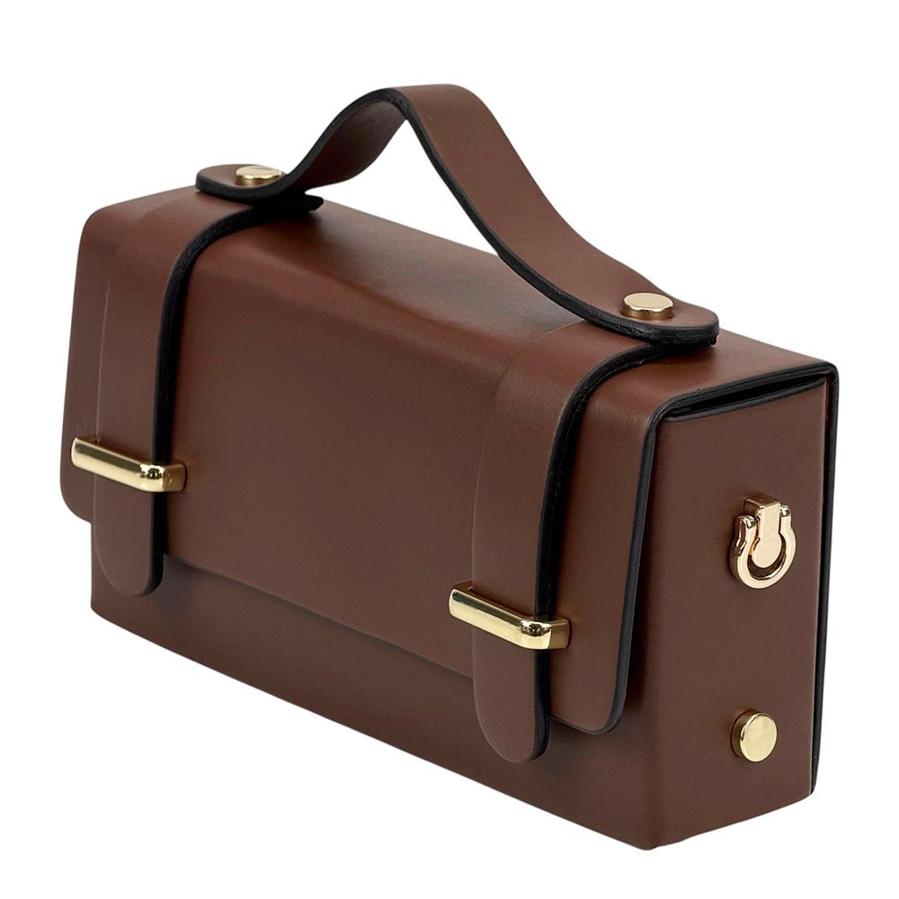 Bruna Mini Structured Leather Handbag - Leather Italiano