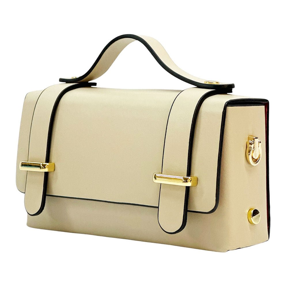 Bruna Mini Structured Leather Handbag - Leather Italiano