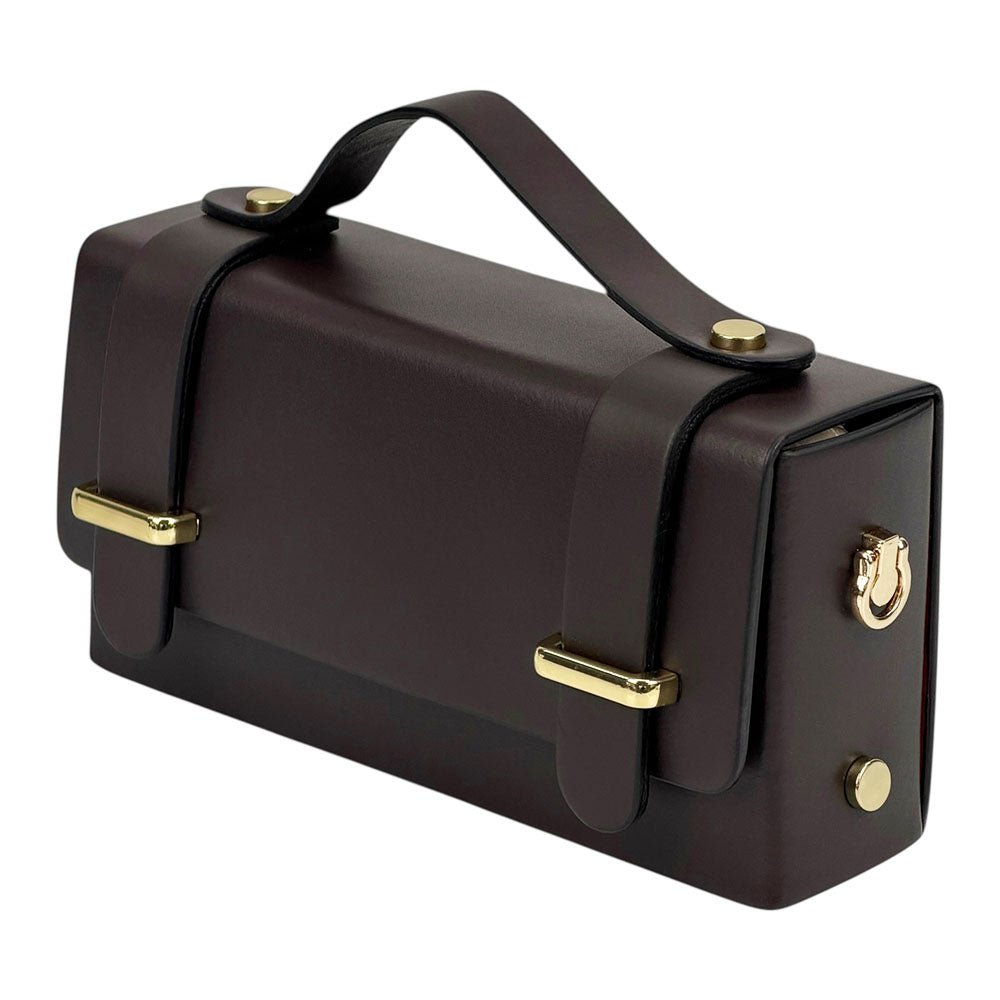 Bruna Mini Structured Leather Handbag - Leather Italiano