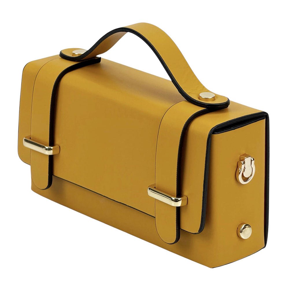 Bruna Mini Structured Leather Handbag - Leather Italiano