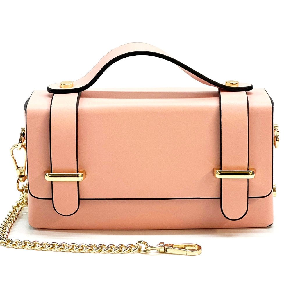 Bruna Mini Structured Leather Handbag - Leather Italiano