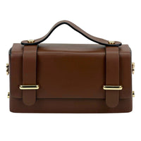 Bruna Mini Structured Leather Handbag - Leather Italiano