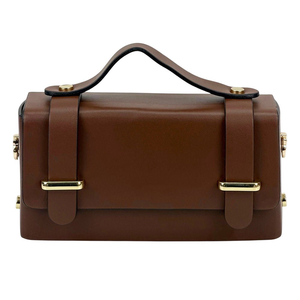 Bruna Mini Structured Leather Handbag - Leather Italiano