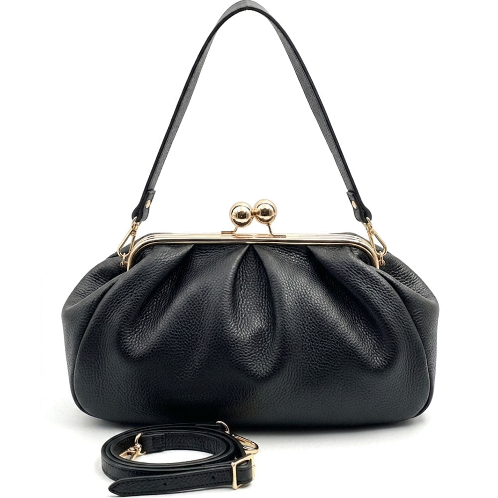 Brunella Frame Cow Leather Bag - Leather Italiano