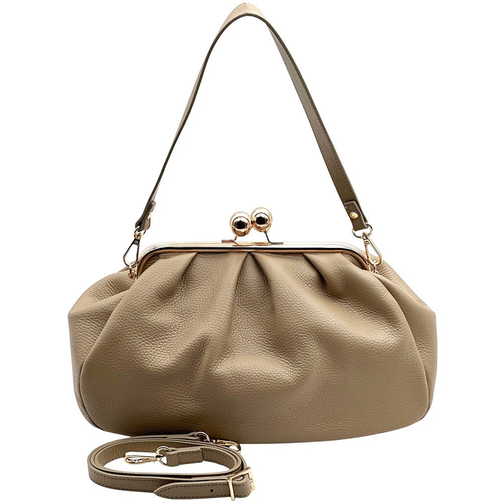 Brunella Frame Cow Leather Bag - Leather Italiano