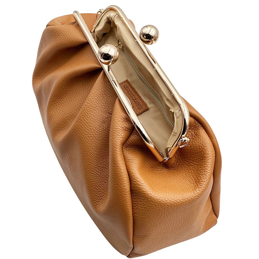 Brunella Frame Cow Leather Bag - Leather Italiano
