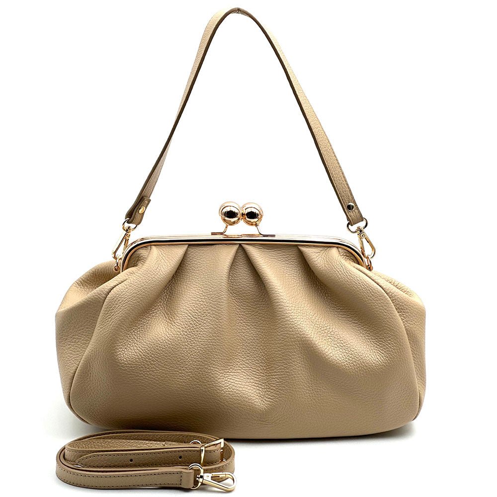 Brunella Frame Cow Leather Bag - Leather Italiano