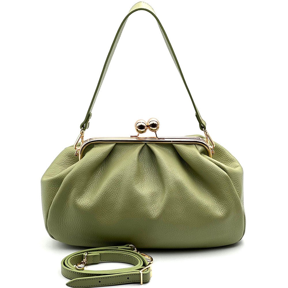 Brunella Frame Cow Leather Bag - Leather Italiano