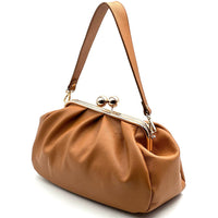Brunella Frame Cow Leather Bag - Leather Italiano