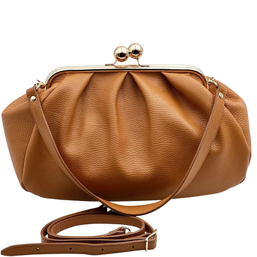 Brunella Frame Cow Leather Bag - Leather Italiano