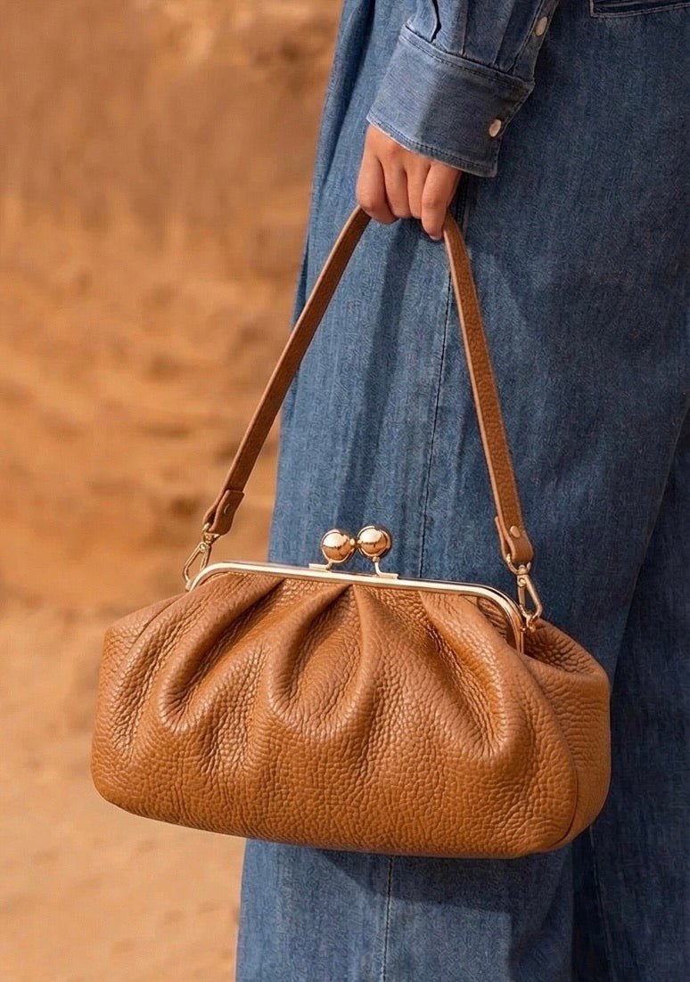 Brunella Frame Cow Leather Bag - Leather Italiano