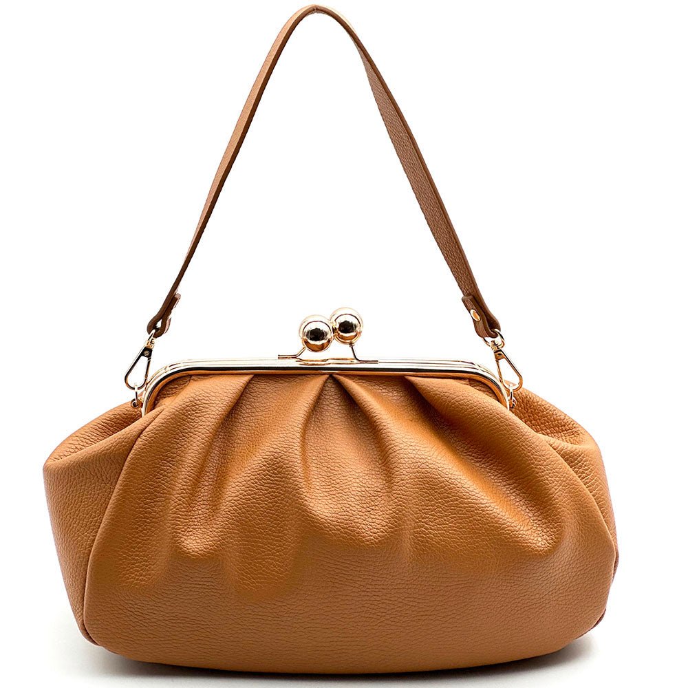 Brunella Frame Cow Leather Bag - Leather Italiano